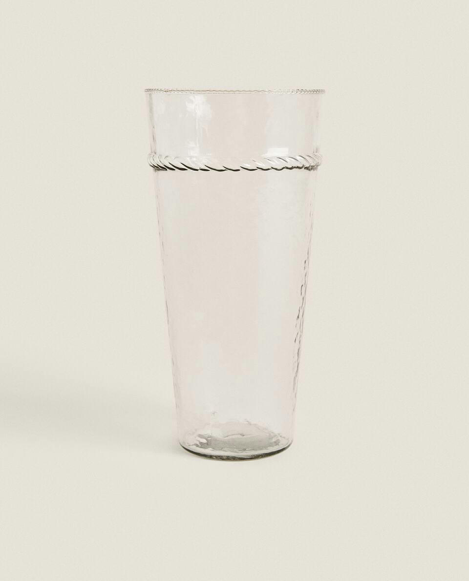 VASO DE VIDRO COM BORDA