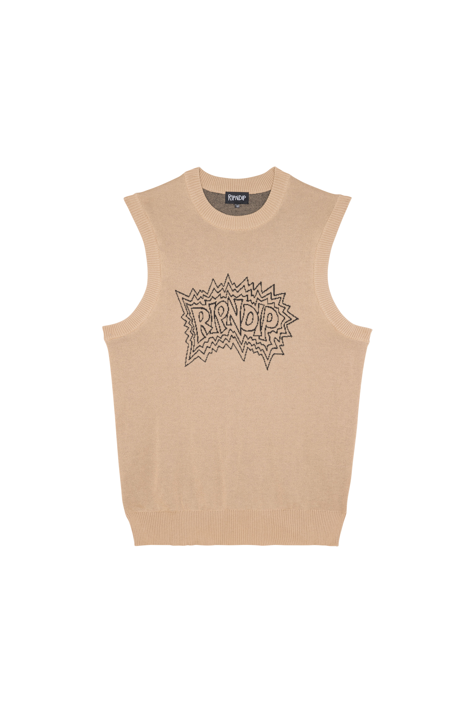 RIPNDIP Pull Natural Shock Knit Sweater Vest Beige