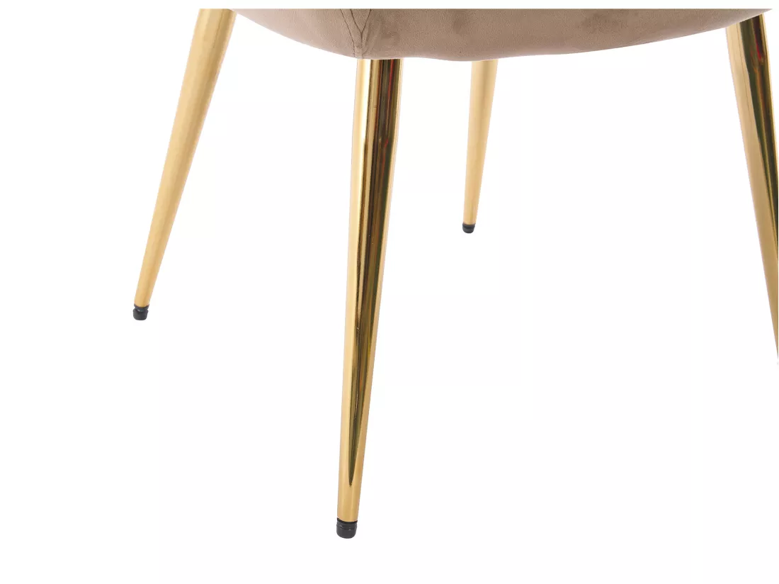 Lot de 2 chaises avec accoudoirs - Velours et métal doré - Beige - PEGA de Pascal MORABITO
