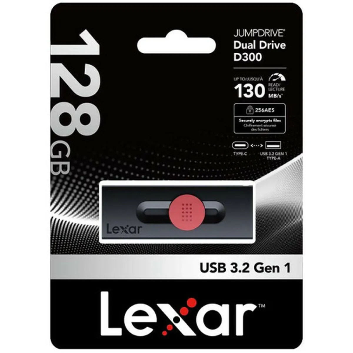 Lexar DUAL 128 Go - Noir