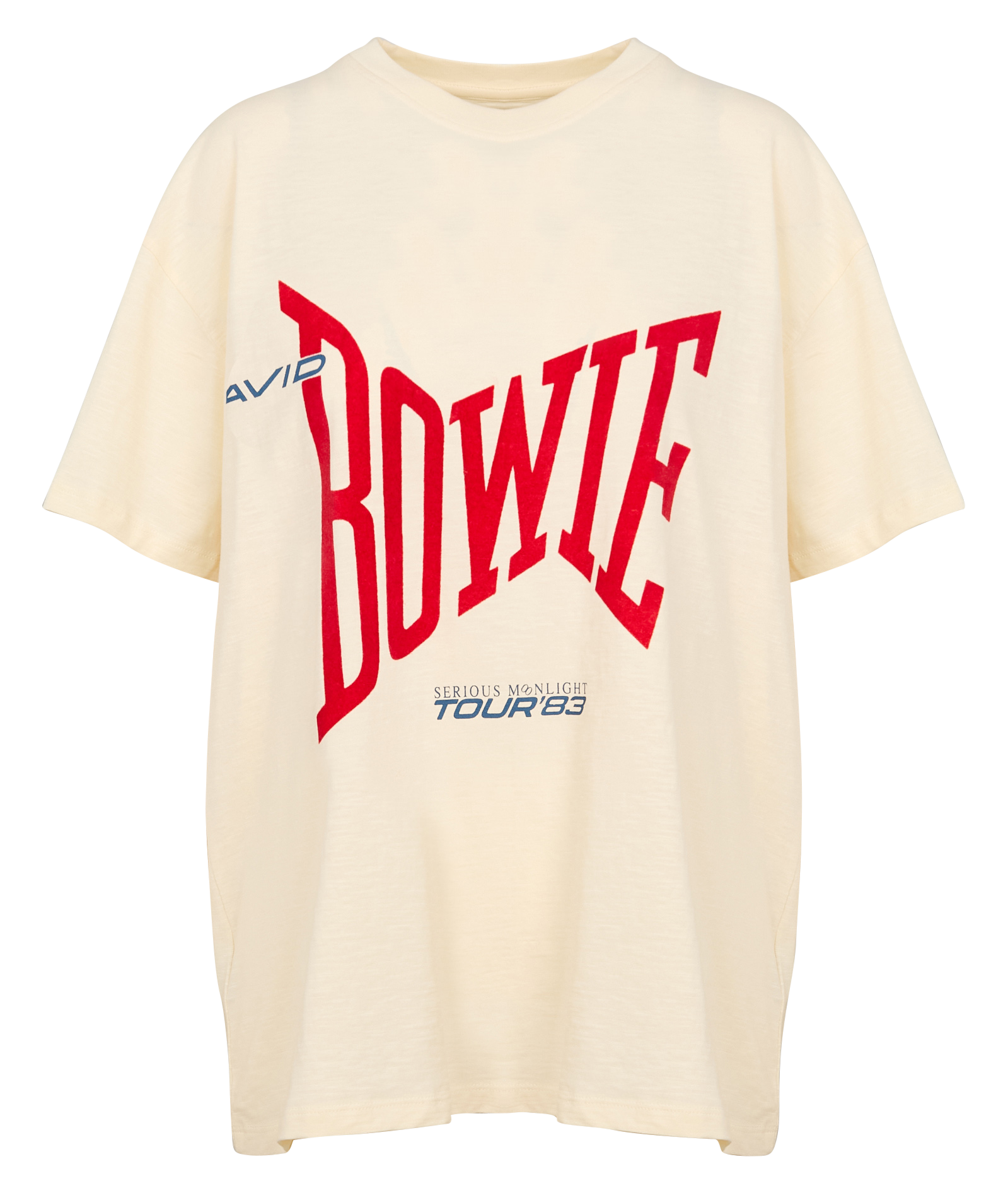 TOMARI BOWIE - Tee-shirt col rond sérigraphié en coton | Blanc