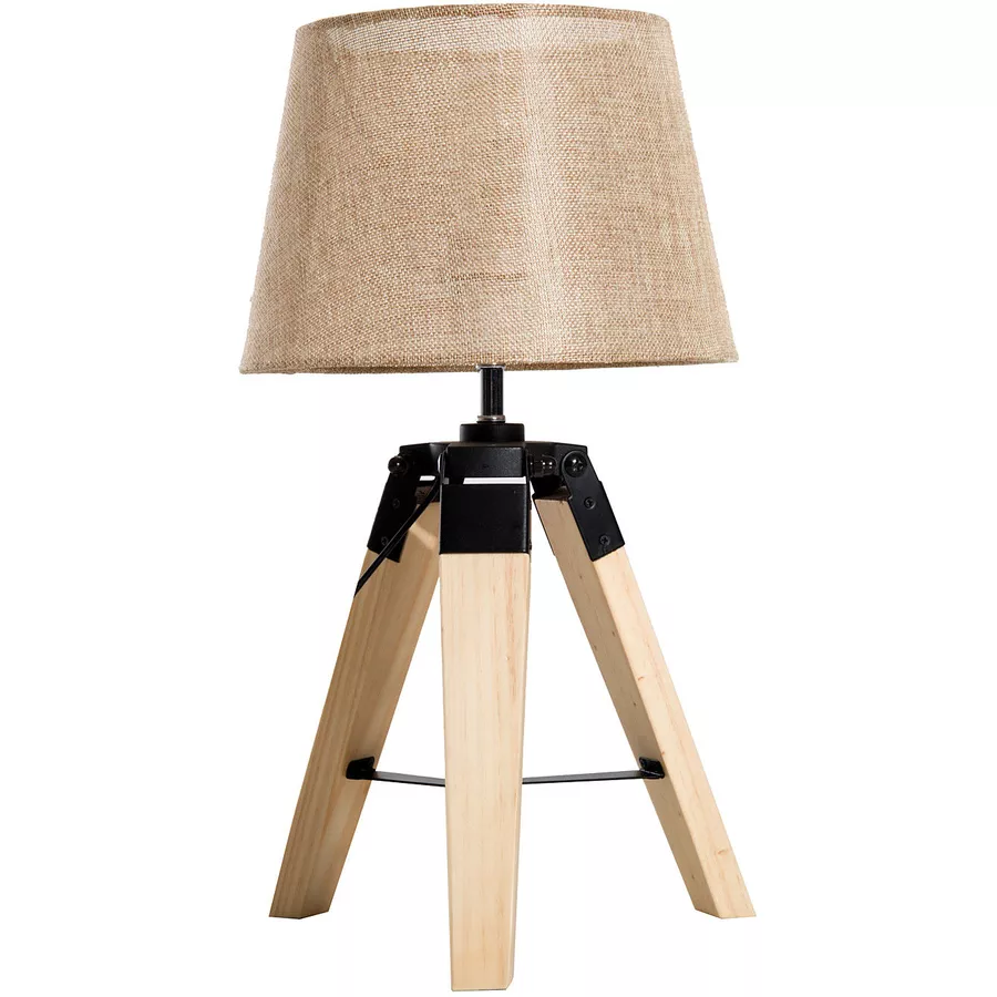 HOMCOM Tischlampe natur, beige