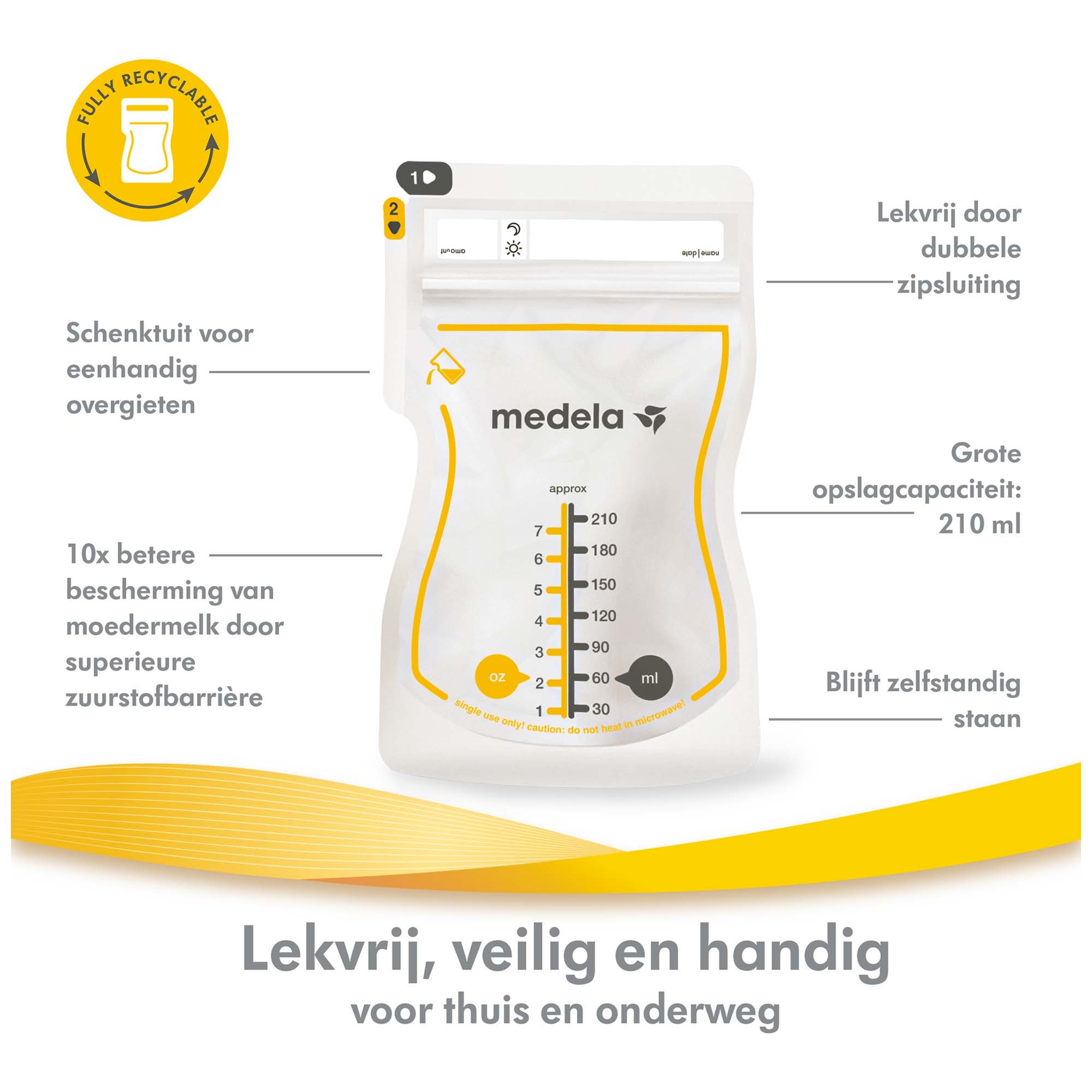 Medela Moedermelkbewaarzakjes 210 ml - 25 stuks