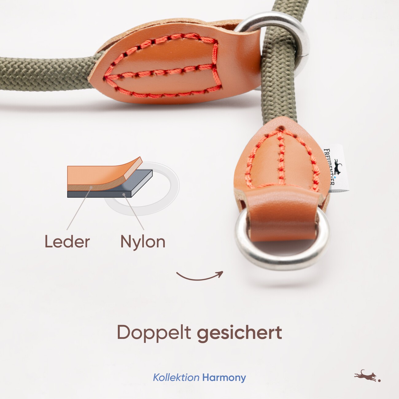 Freudentier Hundehalsband mit Zugstopp - Harmony Kollektion S