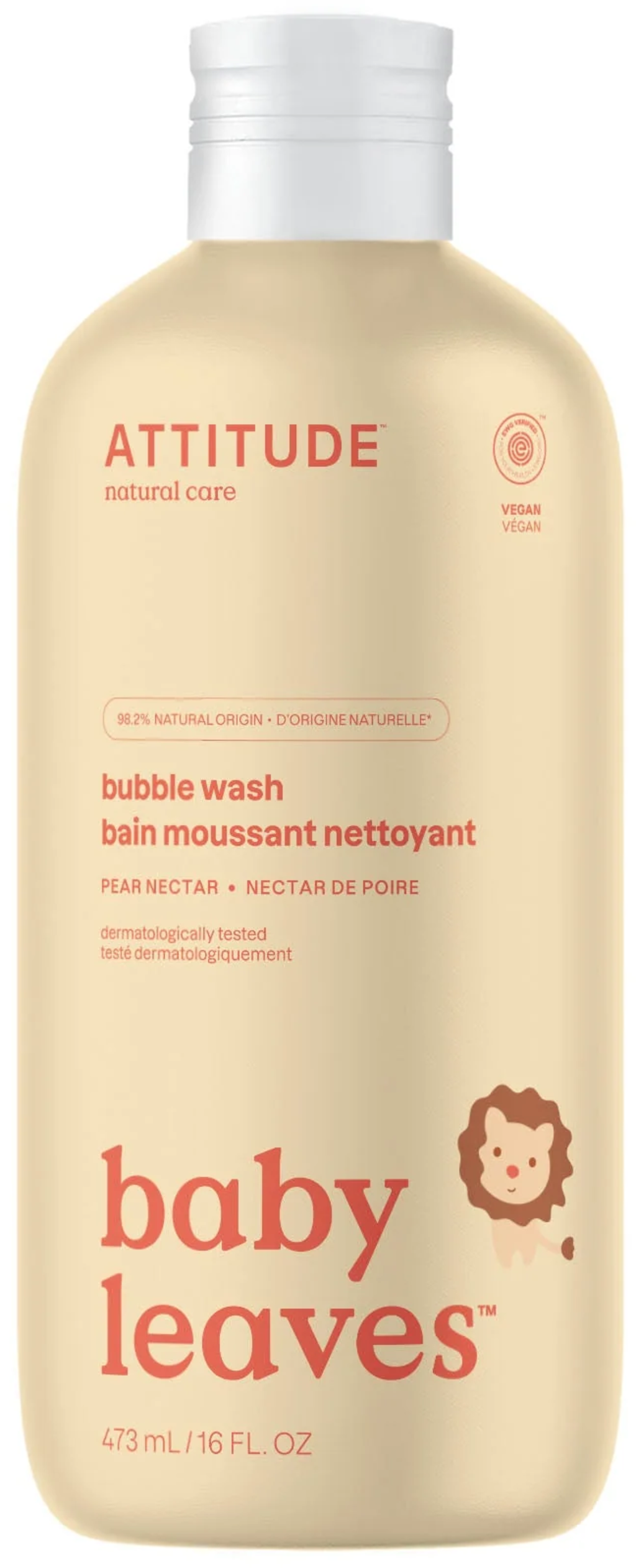 ATTITUDE  baby leaves Bubble Wash, Pear Nectar (473 ml)