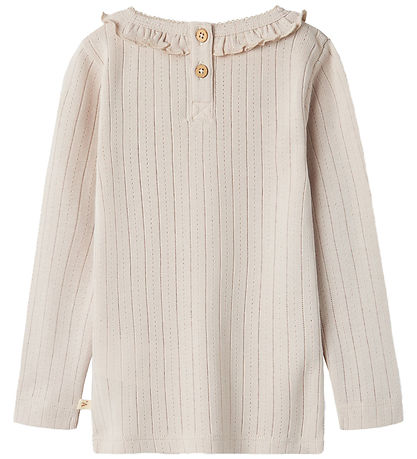 Lil' Atelier Bluse - NmfRachel - Grey Morn m. Lochmuster