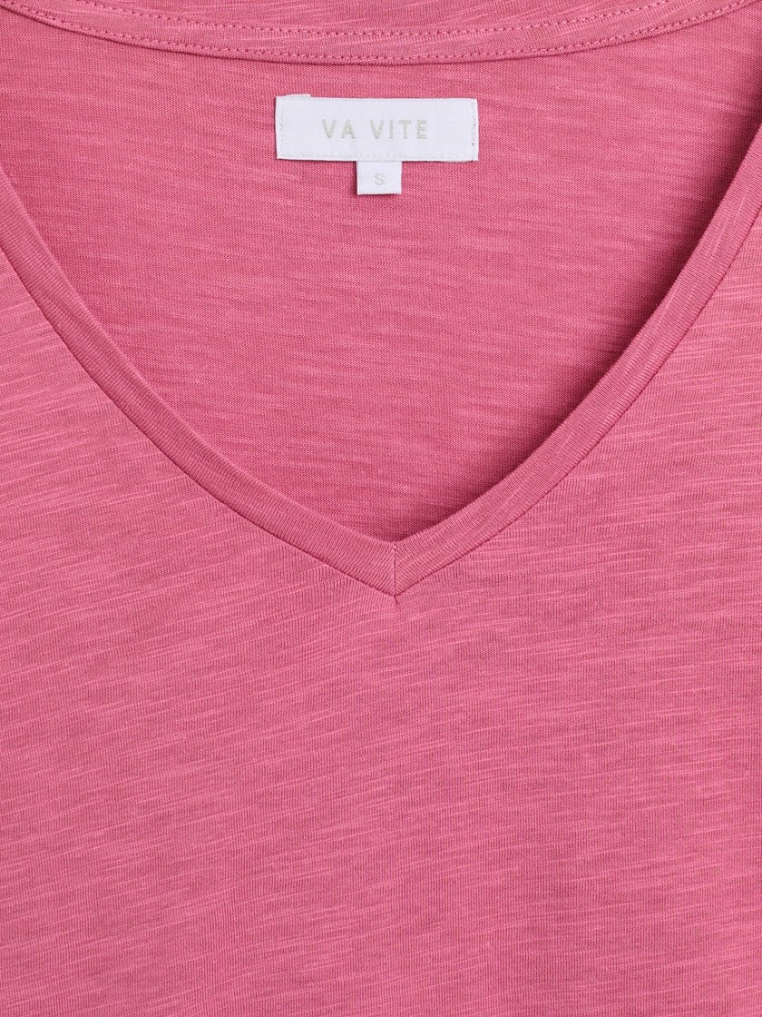 Ava v-hals t-skjorte Rose Wine