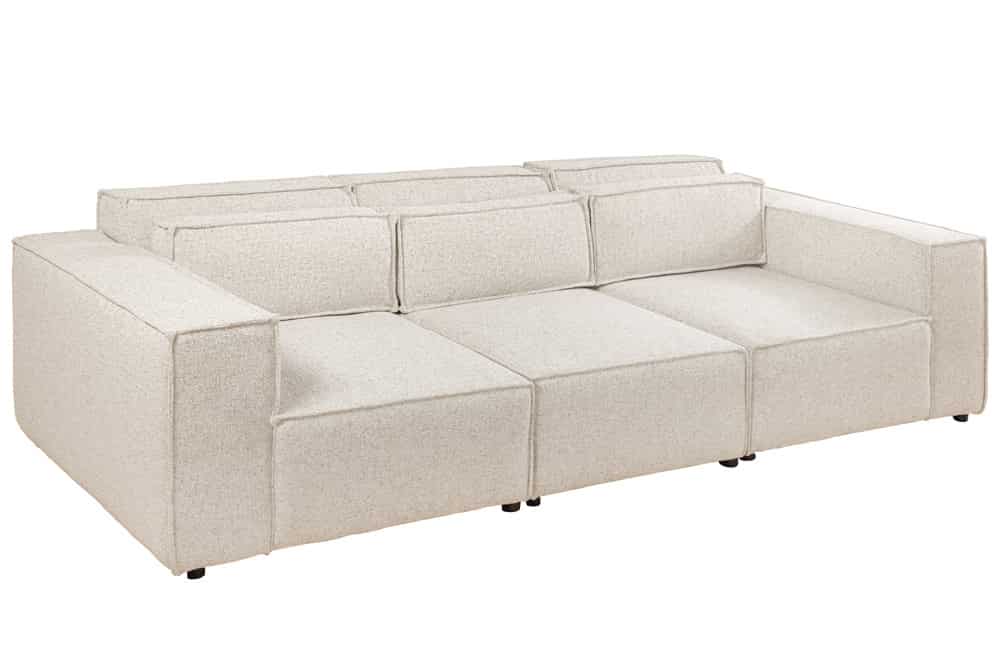 Design Big Sofa BOSSA NOVA 260cm beige Strukturstoff 3-Sitzer XXL-Couch