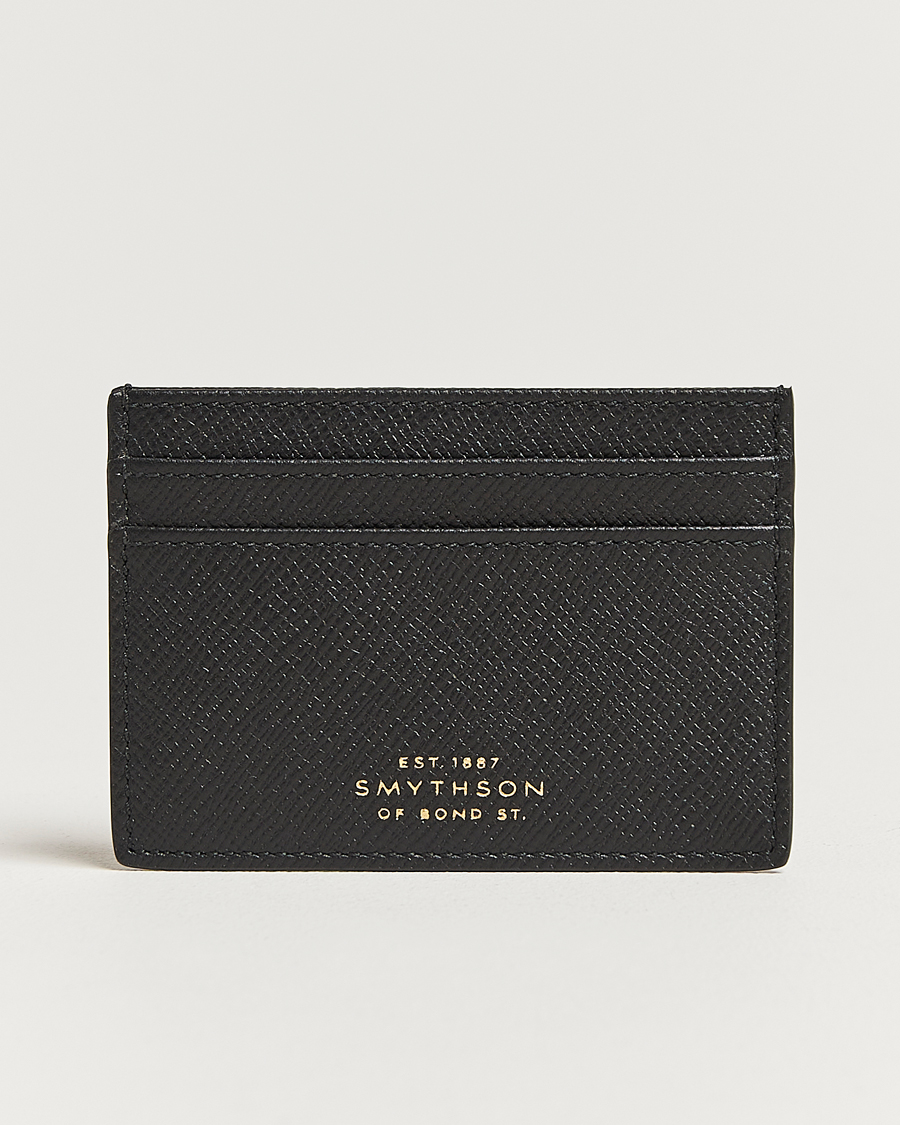 Smythson Panama Flat Cardholder  Black