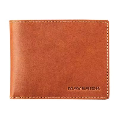 Maverick New Men - Portefeuille - RFID, avec pochette à monnaie - cuir de vachette pleine fleur tanné végétal - cognac
