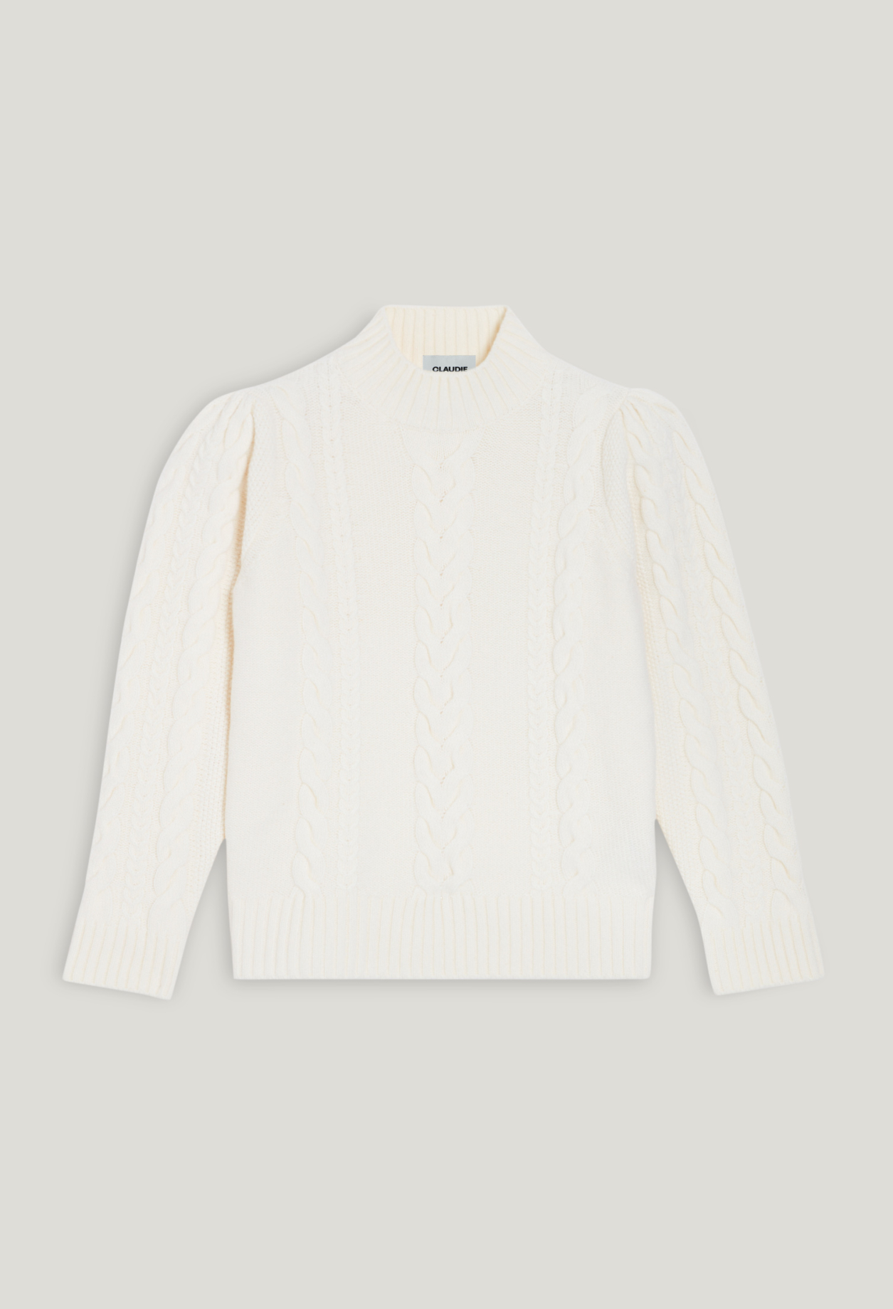 Pull maille torsadee ecru