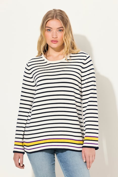 Ringel Srrickpullover, Rundhals, Langarm