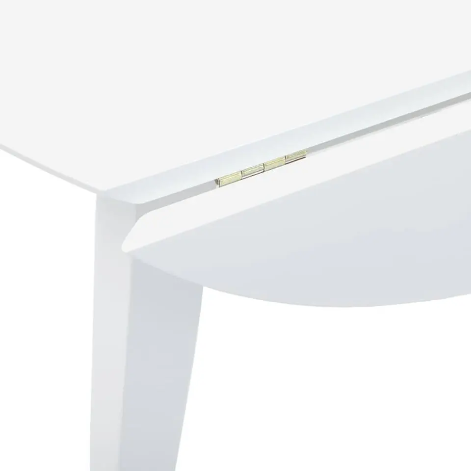 vidaXL Eettafel - Inklapbare tafel - Wit - Massief rubberhout - 90x90x55 cm