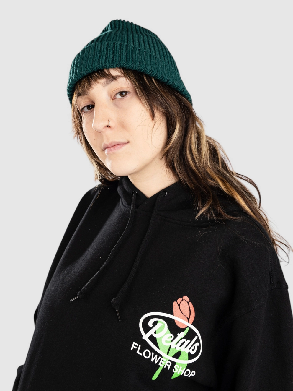 Petals and Peacocks Flower Shop Hoodie black