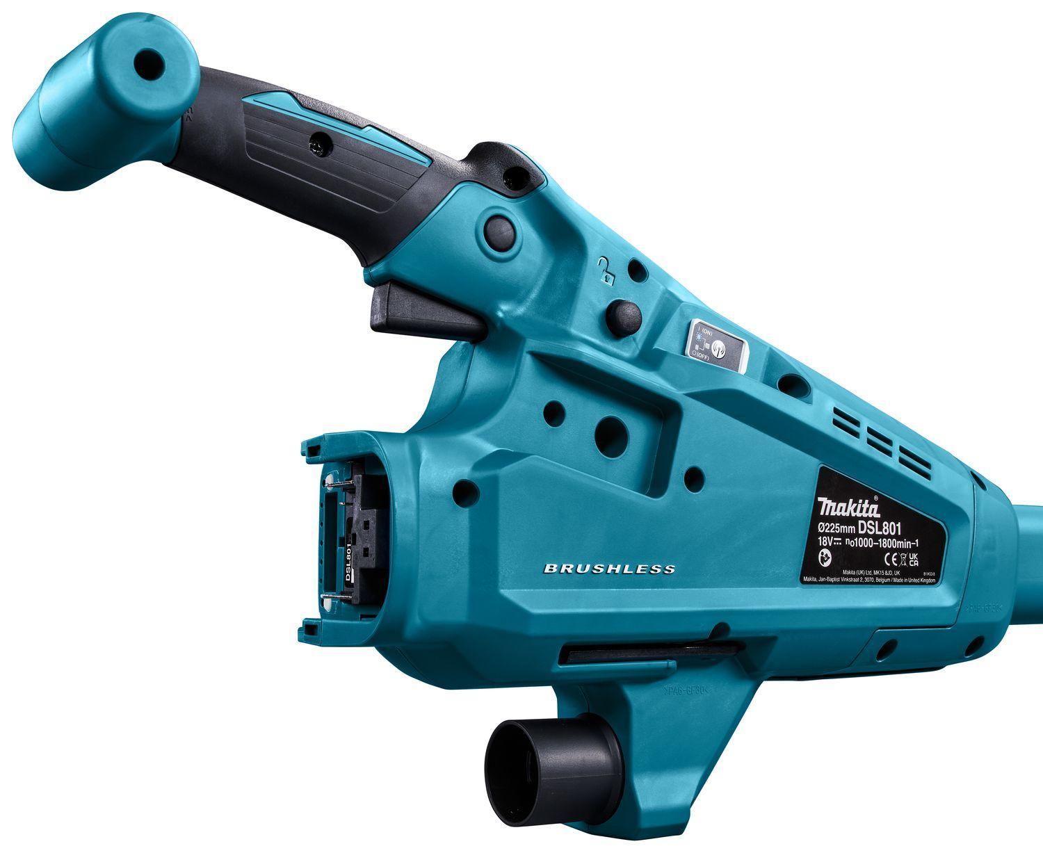 Makita DSL801ZU Accu langnek schuurmachine 225mm met AWS 18V Basic Body in tas