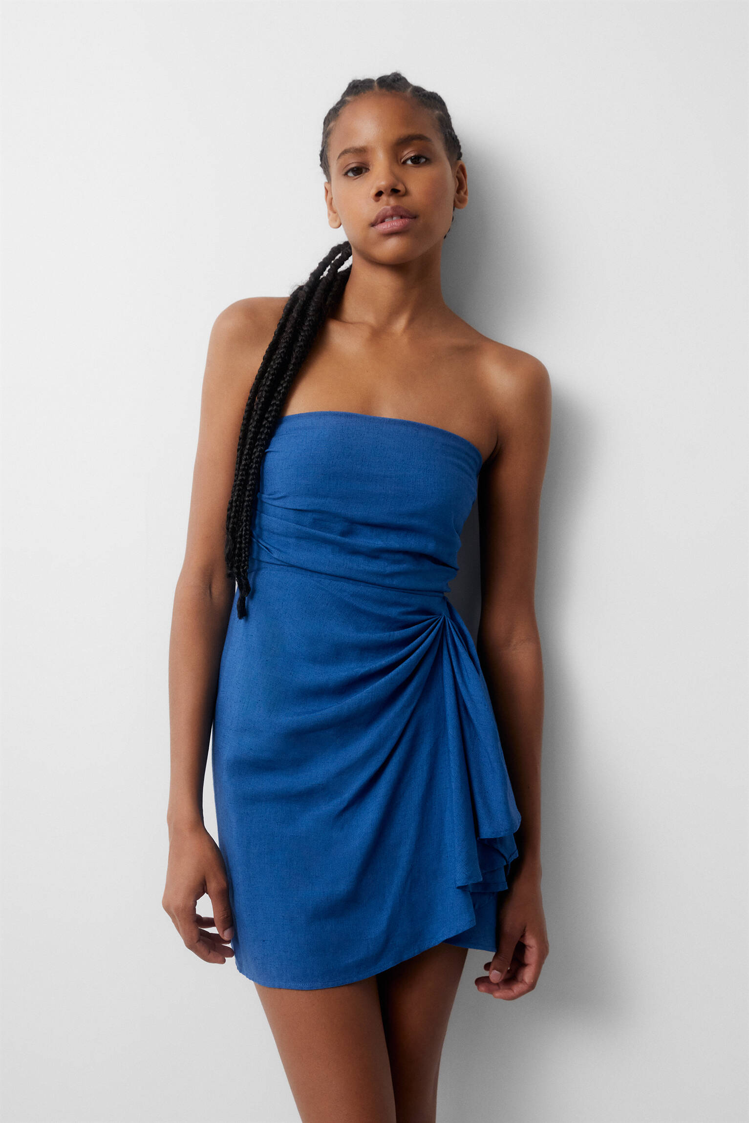 VESTIDO MINI TORNEIRA - AZUL-TINTA