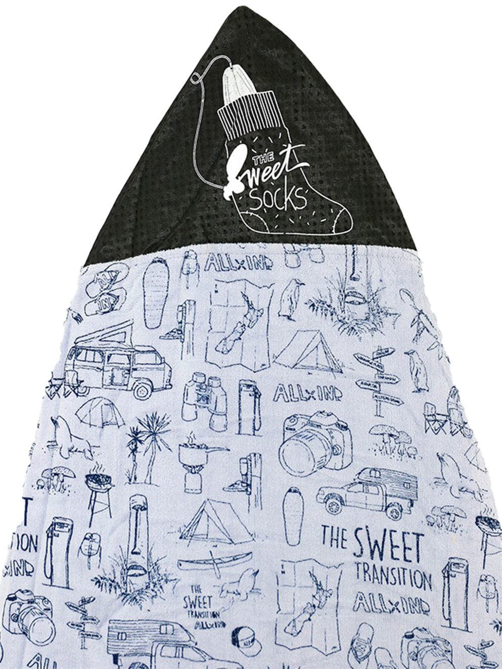 All-In Sweet Sock 7'3 Surfboard Bag camping sky/navy waffle