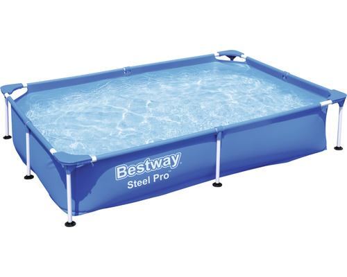 Opzetzwembad Bestway Family rechthoekig 221x150x43 cm zonder accessoires blauw