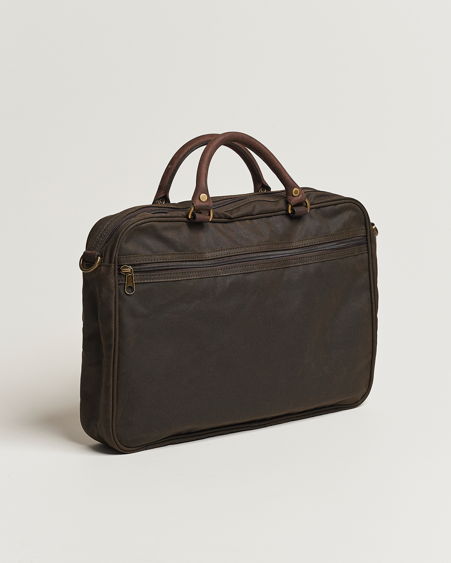 Barbour Lifestyle Wax Leather Briefcase Olive