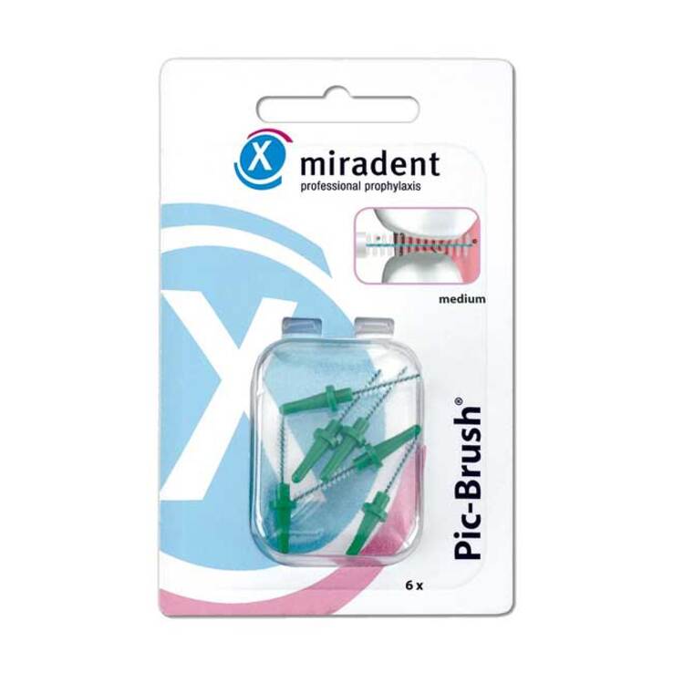 Miradent Interdentalbürste Pic-Brush medium grün, 6 St