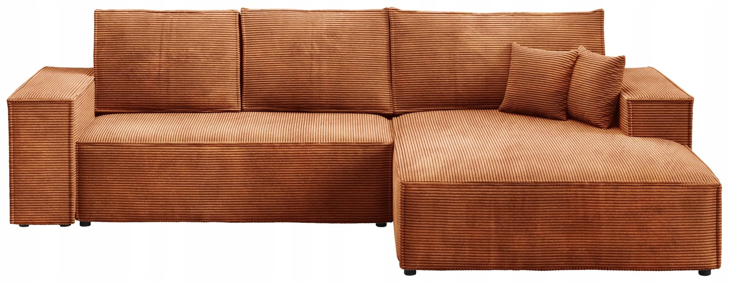 Bromarkt Ecksofa PABLO Cord 294 x 85 x 185cm Ecke davorstehend Ottoman