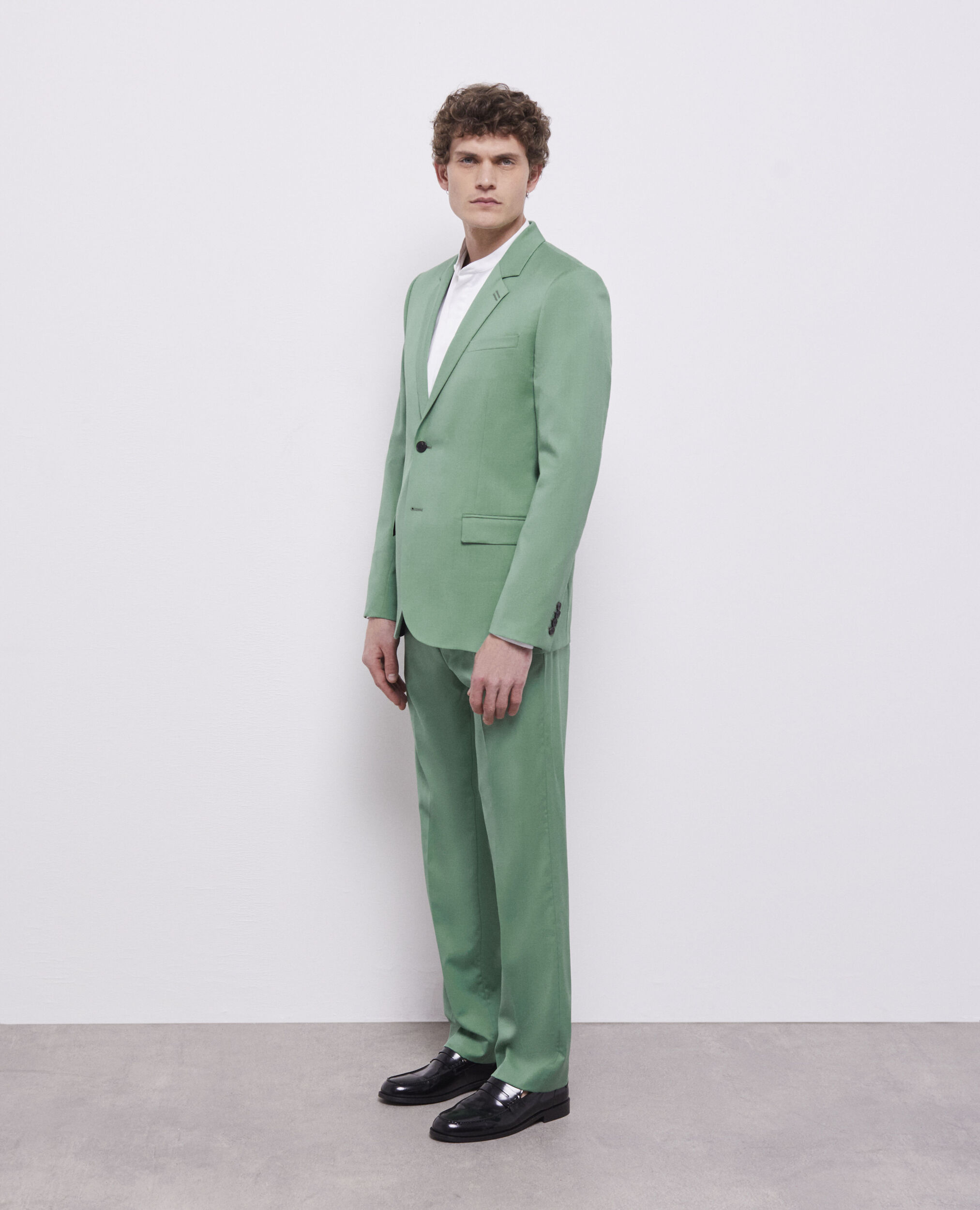 Pantalon de costume vert en laine