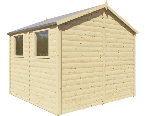 Tuinhuis blokhut Konsta XL, 19 mm dik, met vloer, 258 x 251 cm, natuurlijke afwerking