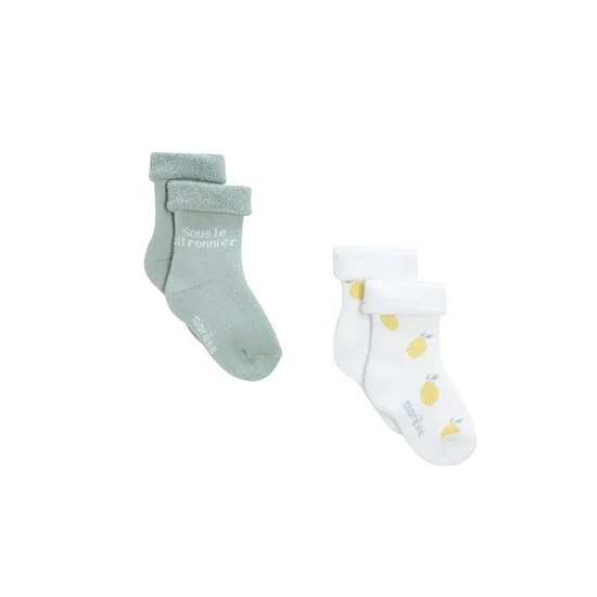 Sous le Citronnier Lot 2 Paires de chaussettes   Botton Bleu/Blanc        de               Marèse