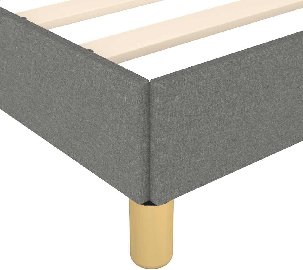 vidaXL Bettgestell mit Kopfteil, Bettrahmen mit Lattenrost, Bett Polsterbett mit Stützbeinen, Schlafzimmerbett Einzelbett, Dunkelgrau 100x200cm Stoff ZJ8711198