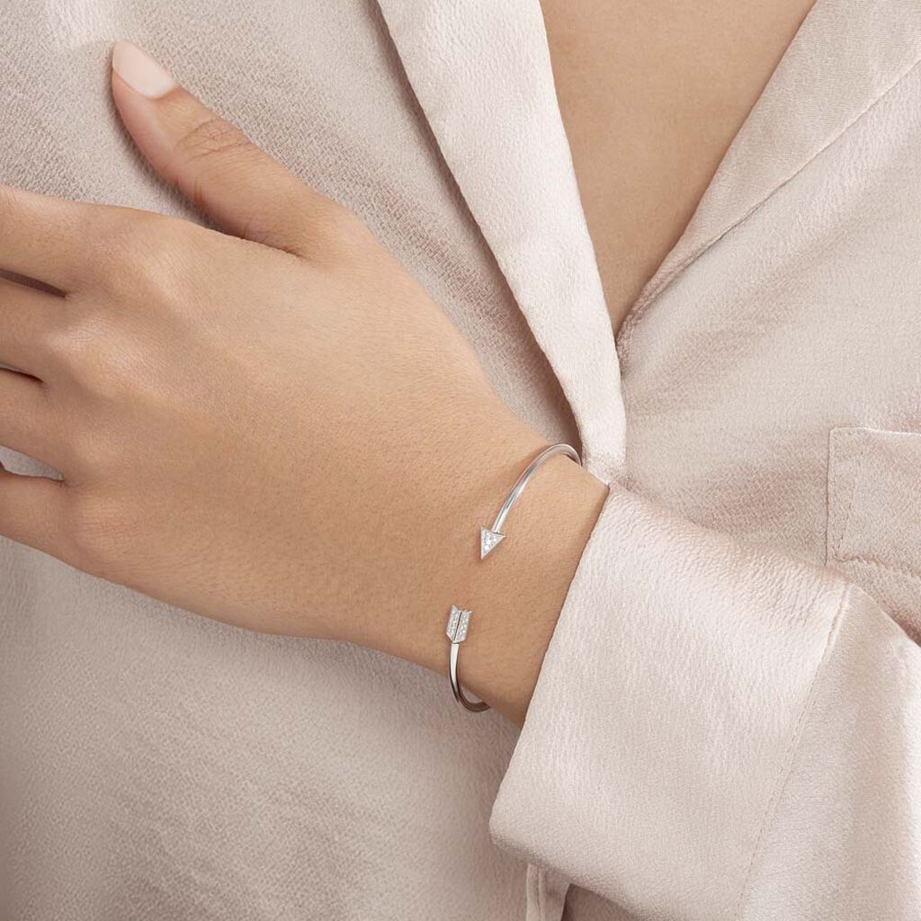 Bracelet Jonc Danae Argent Blanc Oxyde De Zirconium