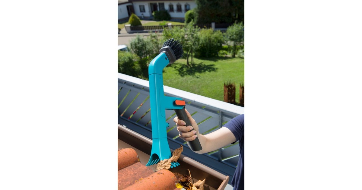 GARDENACombisystem gootreiniger gehoekte bezem  (Turquoise/zwart, 3651-20)