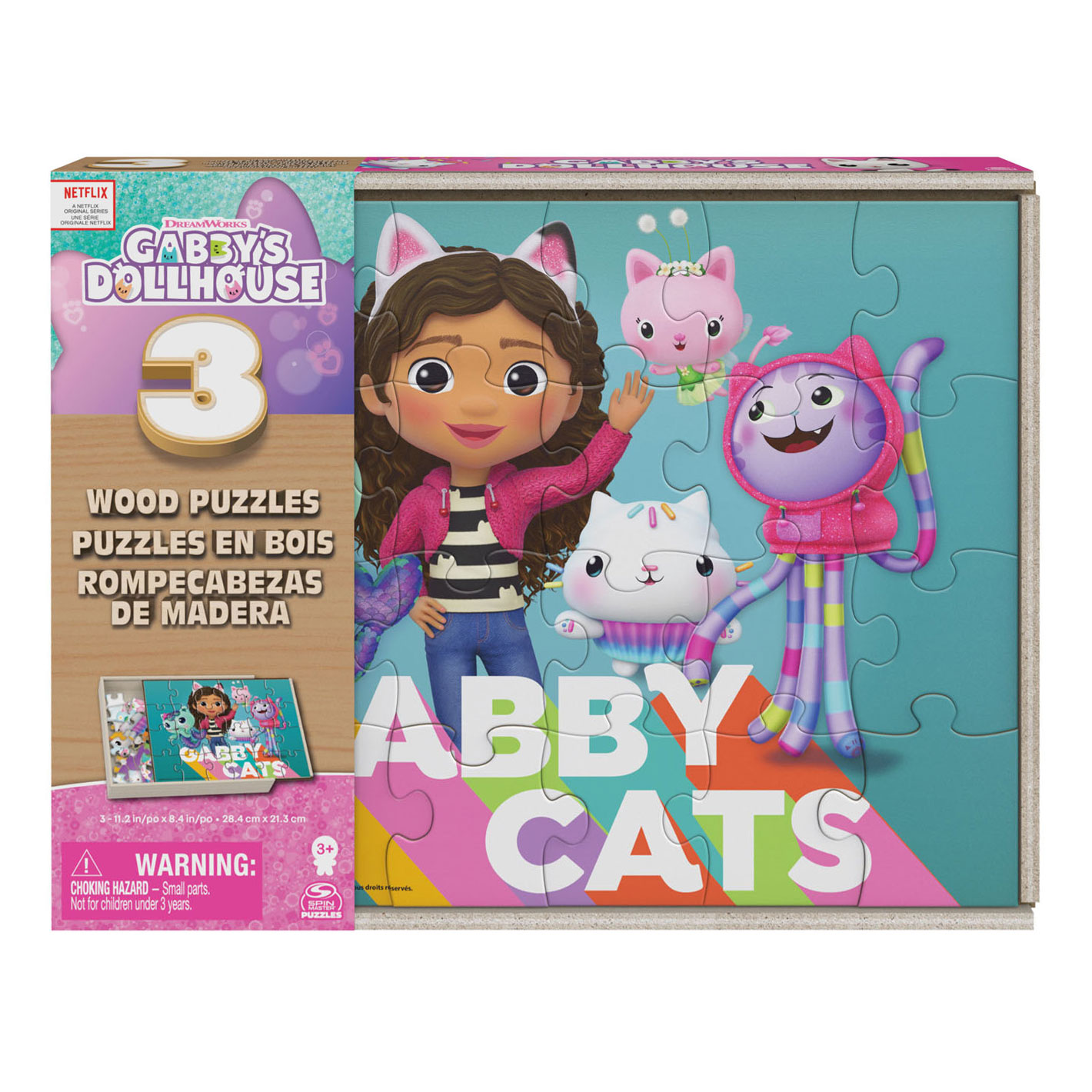 Gabby's Poppenhuis - 3-pack: Houten Puzzel