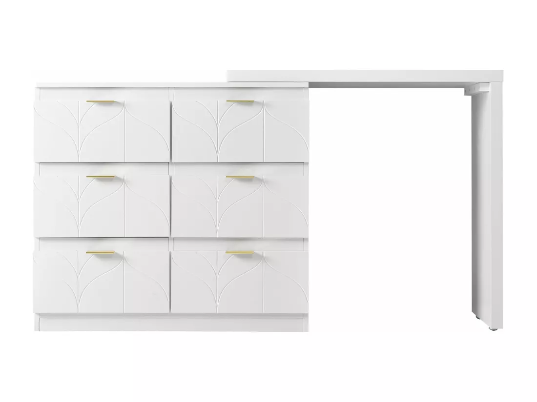 Coiffeuse de bureau blanche - blanc,d160cm×h73cm