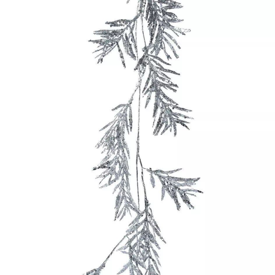Guirlande de feuille (150 cm) Glacier Argent