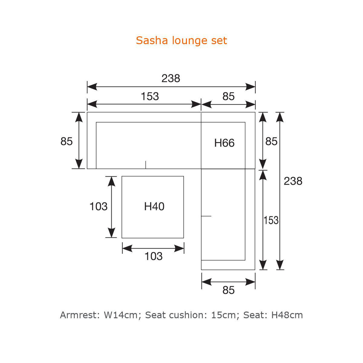 Garden Impressions Garden Impressions Sasha lounge set 4-dlg - carbon black/ zwart