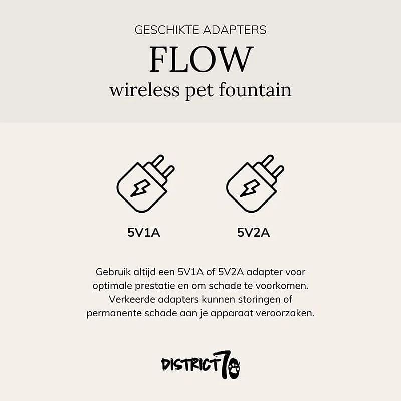 District 70 FLOW 2.2 L Draadloze Drinkfontein Hond Kat | Zwart | 15776.2