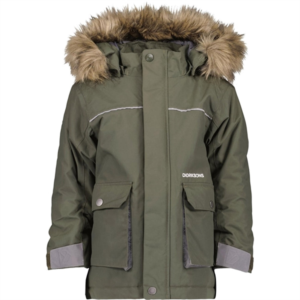Køb Didriksons Deep Green Kure Kids Parka Jakke | Luksusbaby
