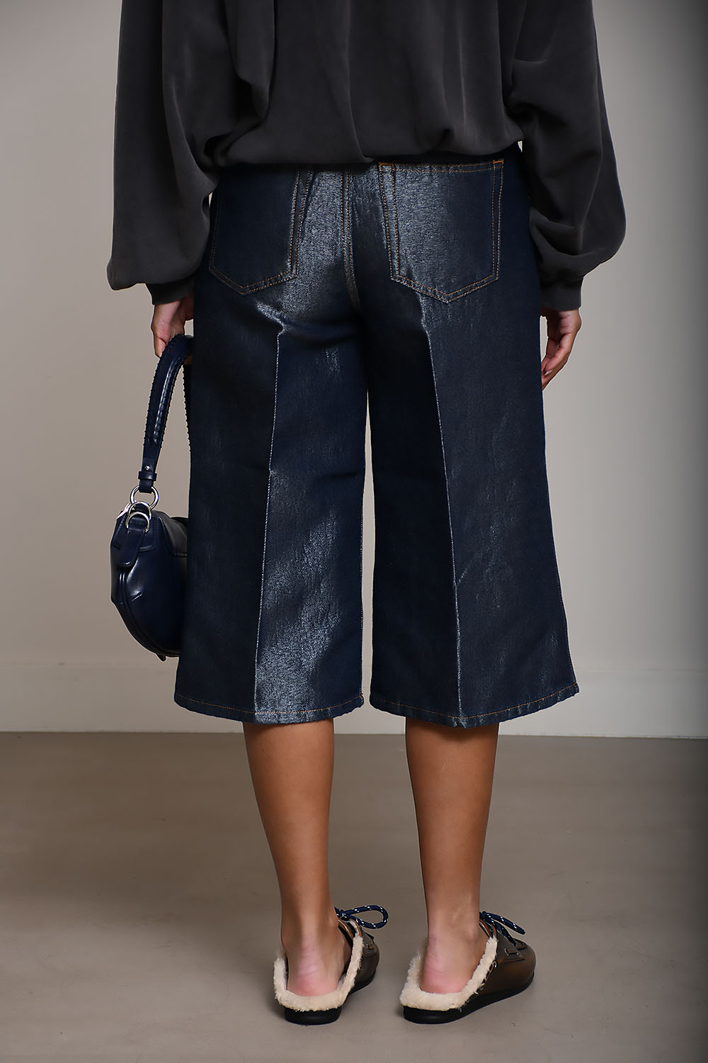 Shiny werf denim shorts