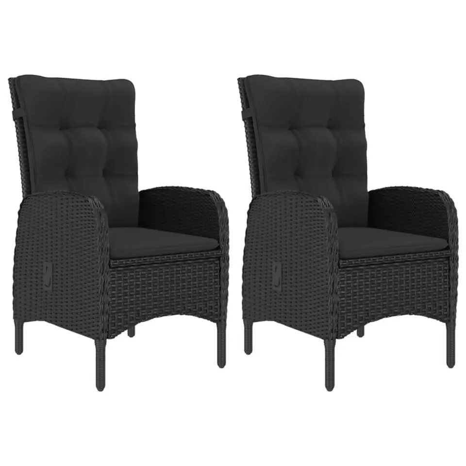 vidaXL - Bistroset - Zwart - Poly rattan