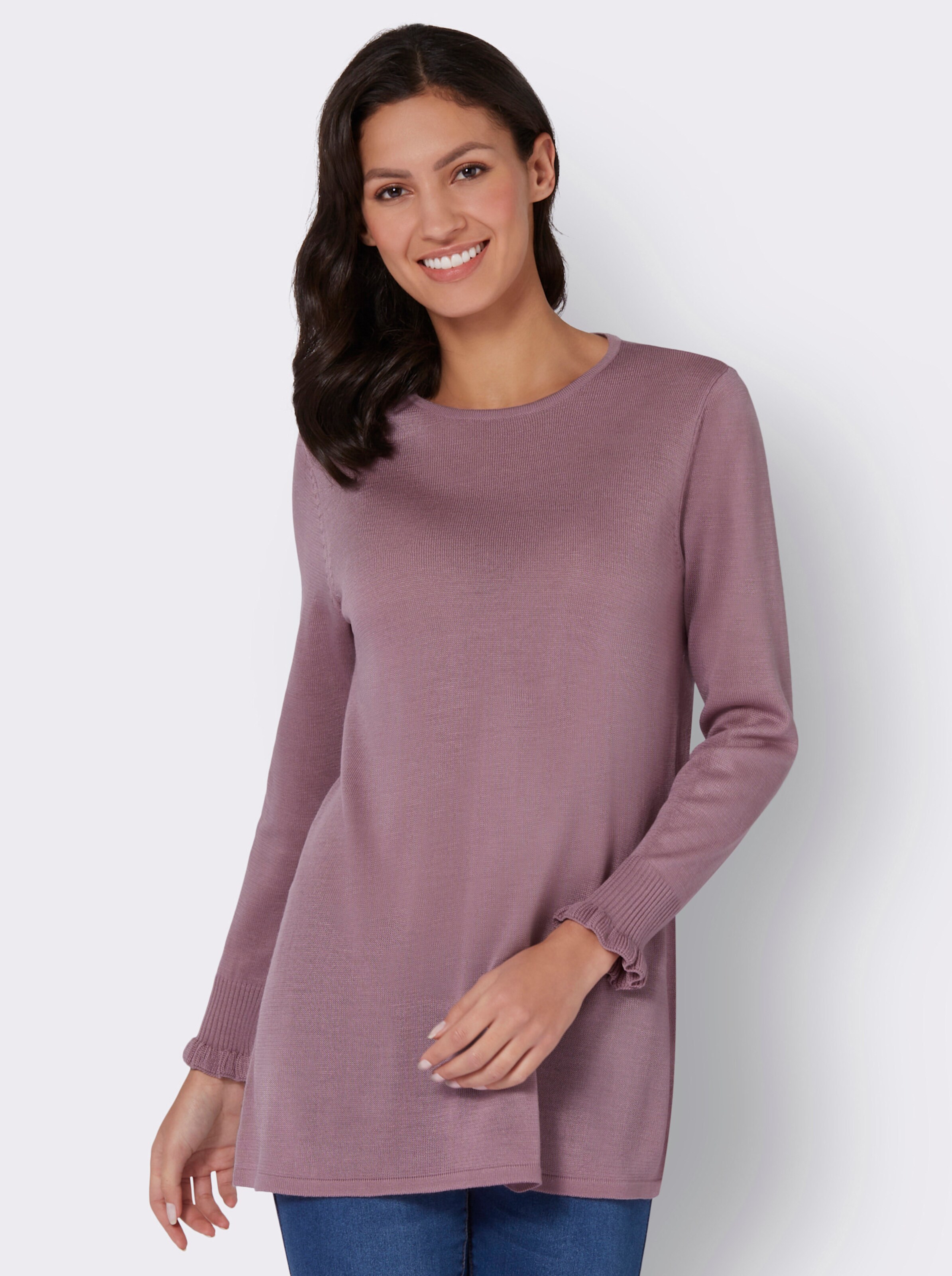 Longpullover in ausgestellter Form