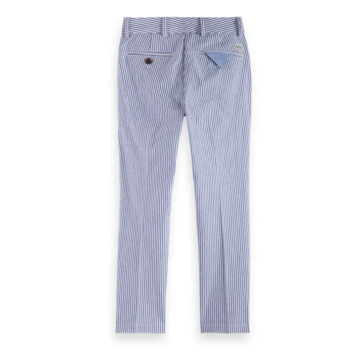 Scotch & Soda Pantalon Chino Rayé Seersucker | Bleu