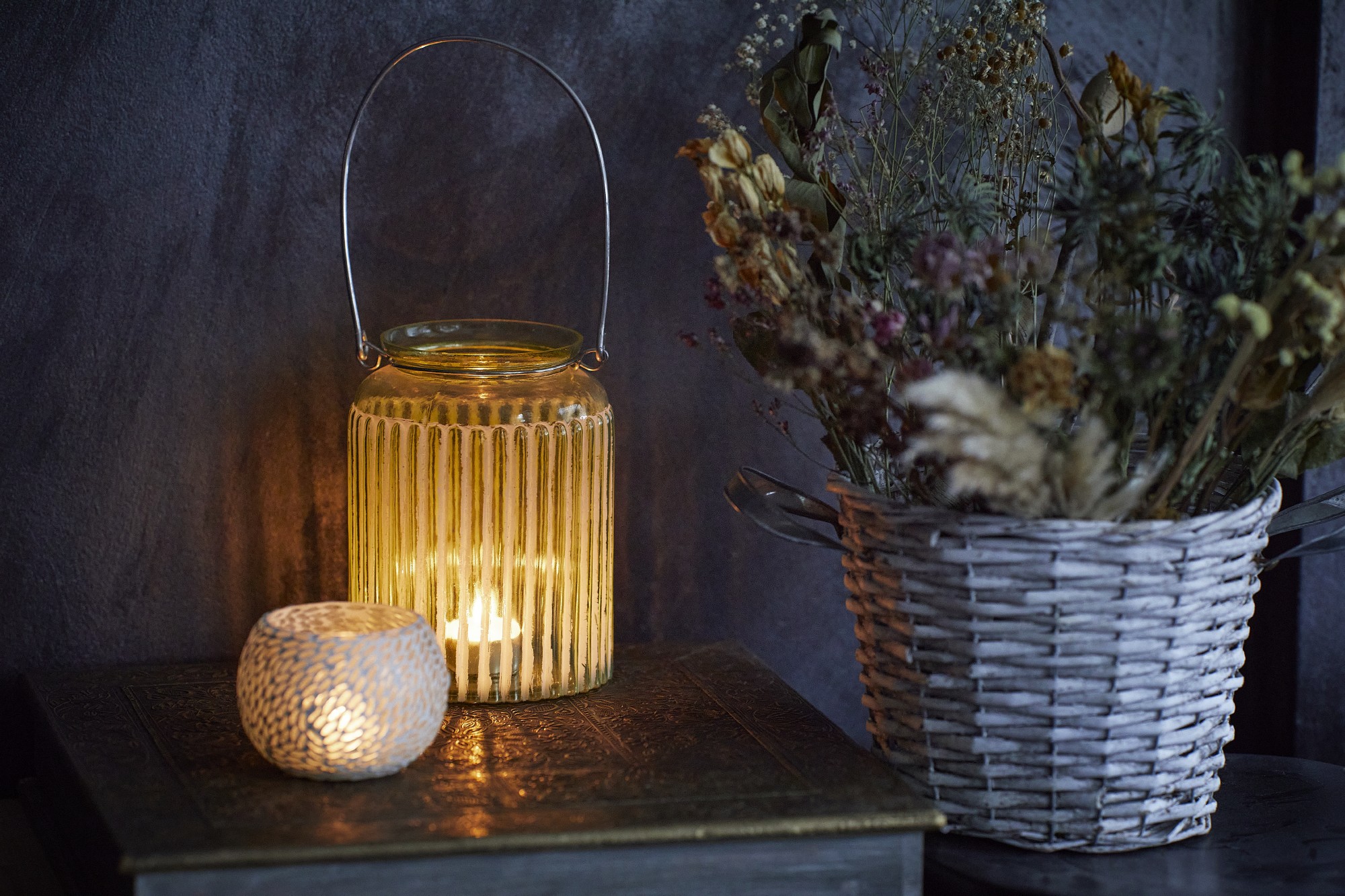 Glas-Windlicht, grün, Ø 15 cm, H 22 cm von fischer's lagerhaus