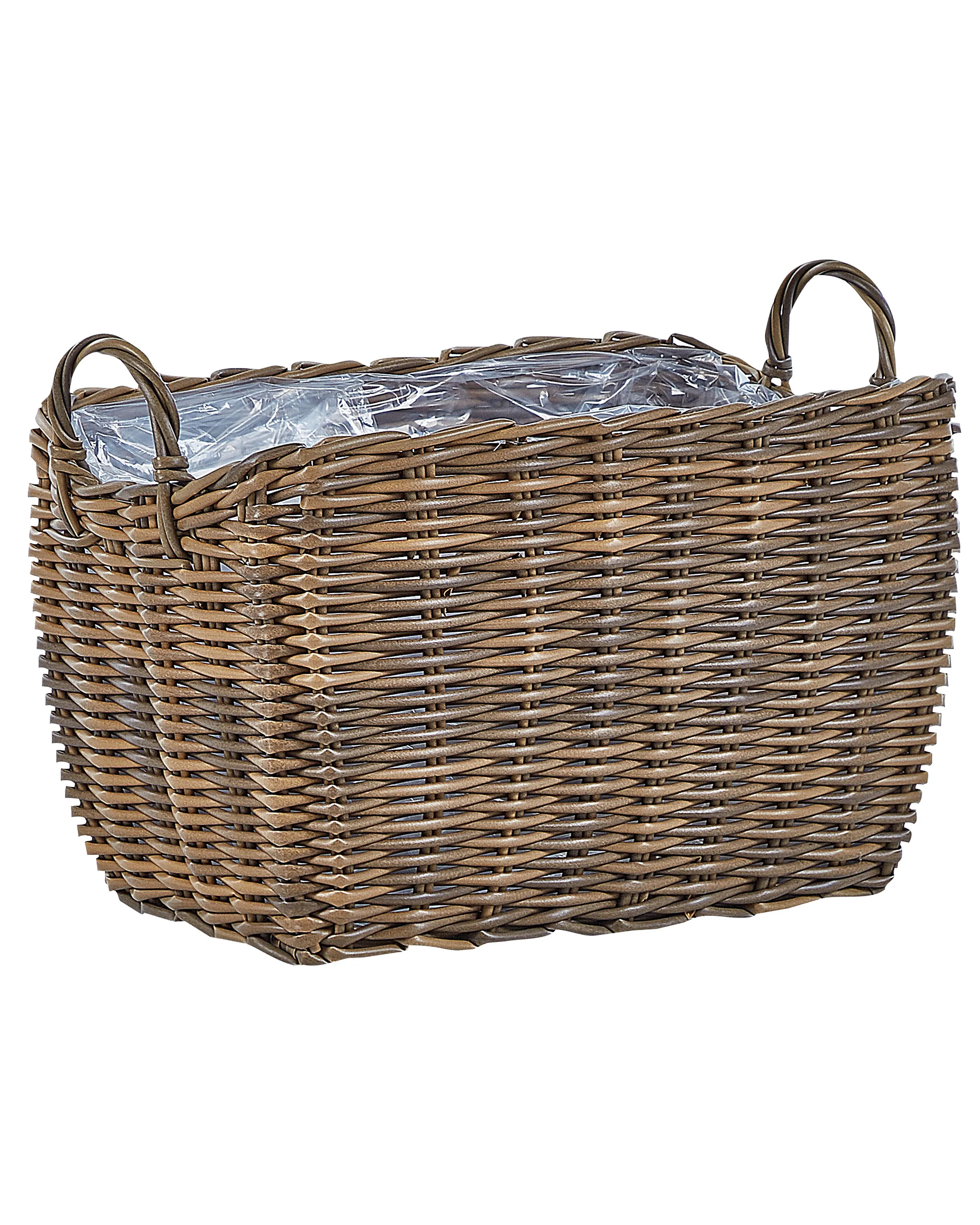 Set van 2 bloempotten ORMOS PE rotan 53/59 cm Bruin