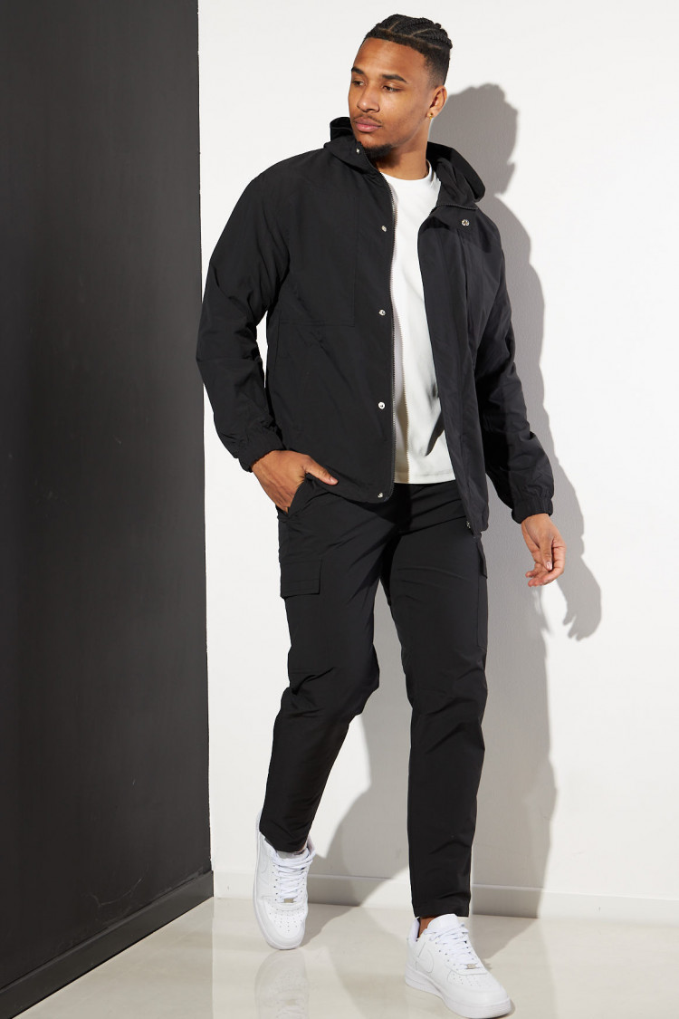 Ensemble 2 pièces veste + pantalon noir à capuche