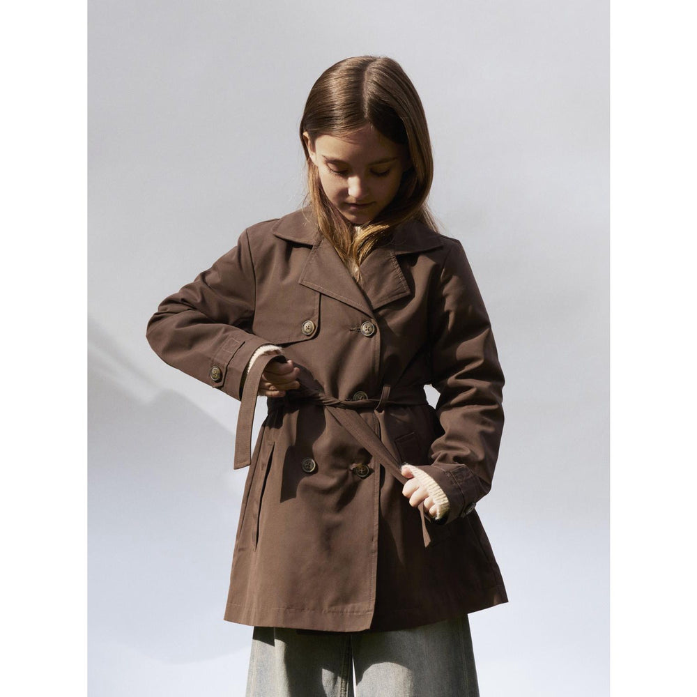 Køb Name It Chocolate Brown Nkfmadelin Trench Frakke Noos