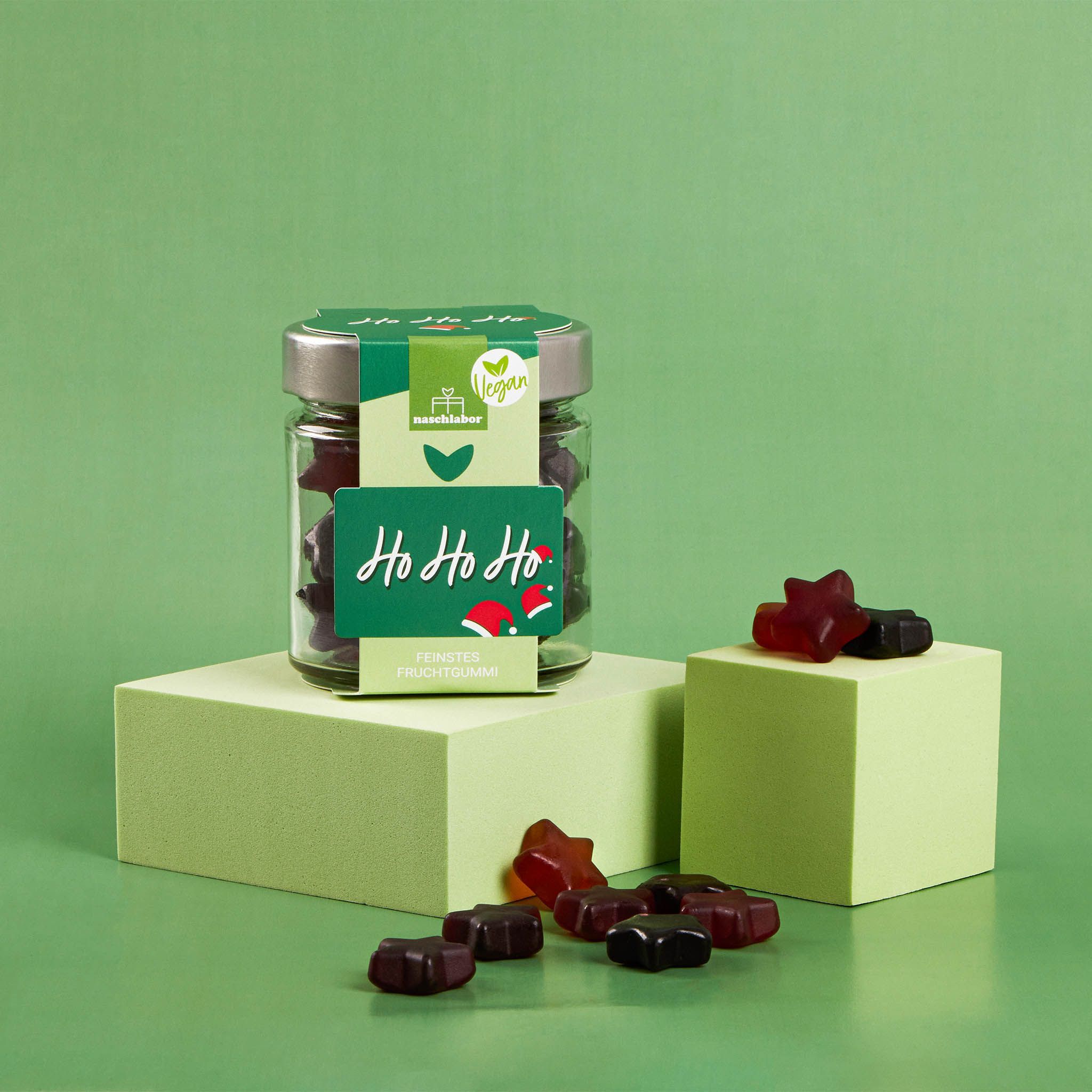 naschlabor Vegan Ho Ho Ho Fruchtgummi in Geschenkglas