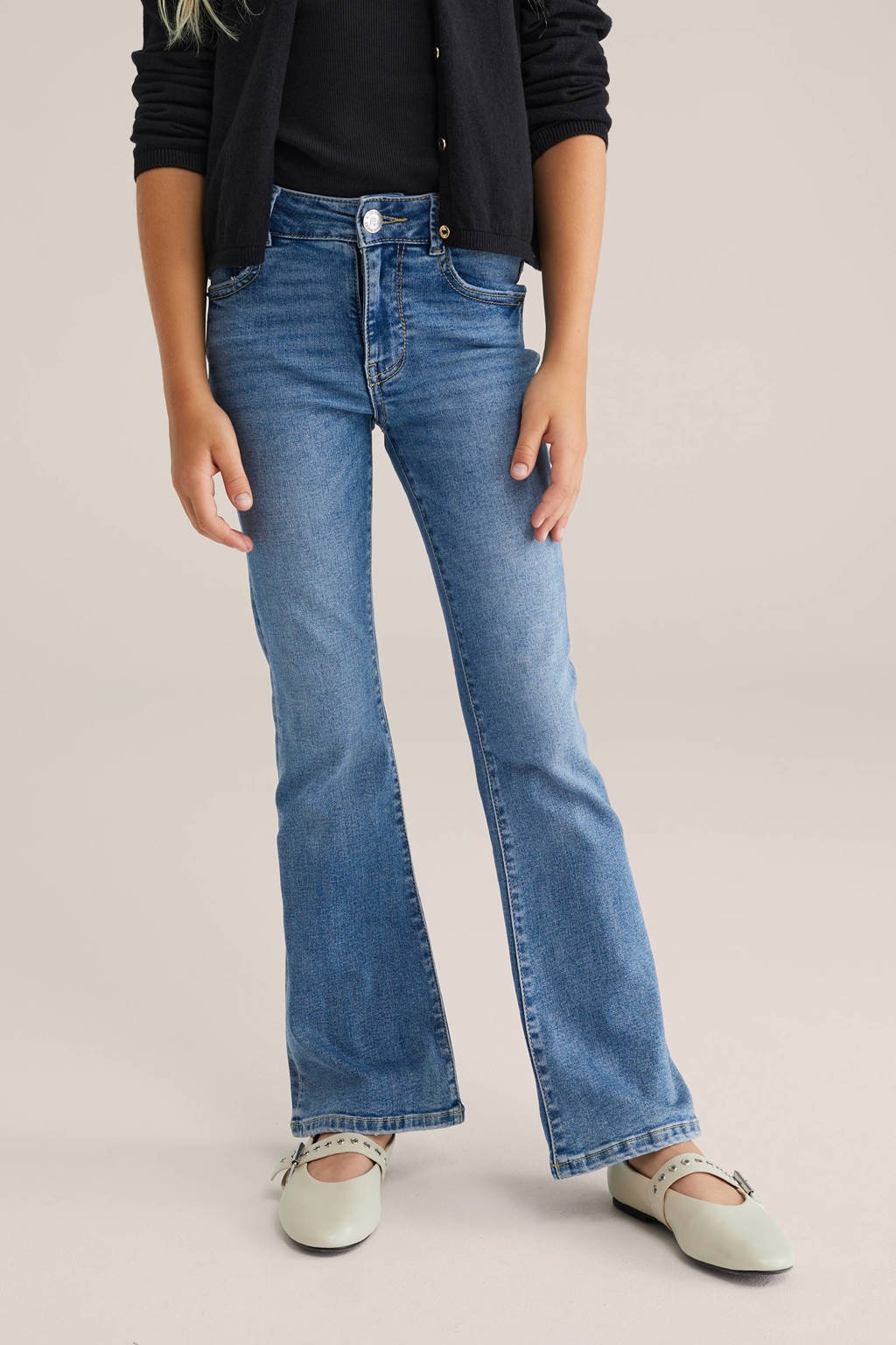 WE Fashion Blue Ridge flared jeans medium blue denim