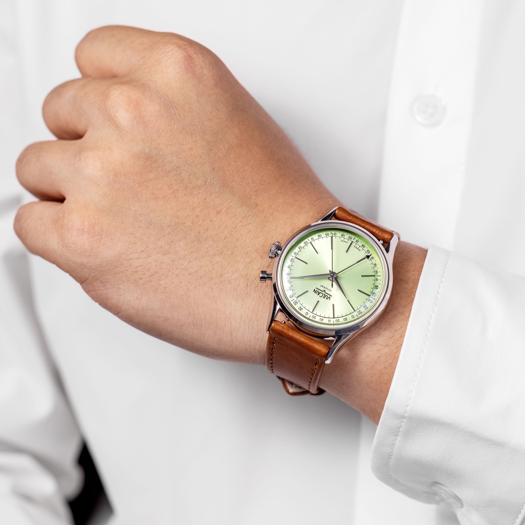 Vulcain Cricket President 39mm Pistachio Green Steel Caseback