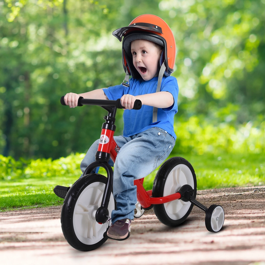 HOMCOM 2-in-1 Kinderfahrrad rot