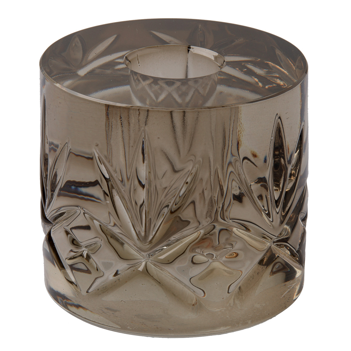 My Home Kerzenhalter aus Glas beige
